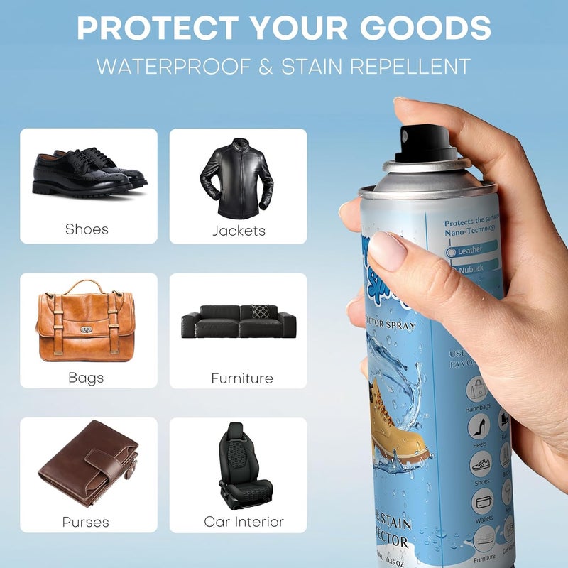 etching Shoe Protector Spray, Fabric Water Shield, Rain & Stain Waterproof Protection for Pillows, Couches, Fabric Furniture, Shoes, Purses and More, Long Lasting Protection-300ML - Image 2